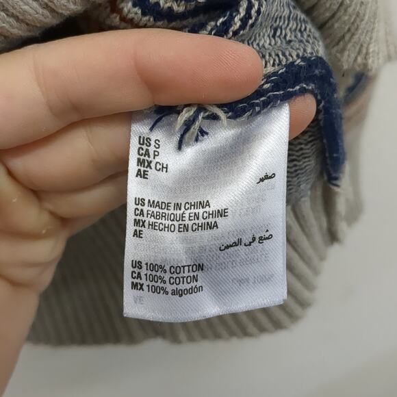 Sun + Stone Cozy Gray and Blue Turtleneck Sweater size small - Picture 4 of 6